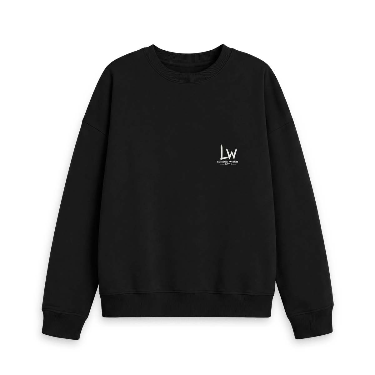 Black Printed Sweater Front