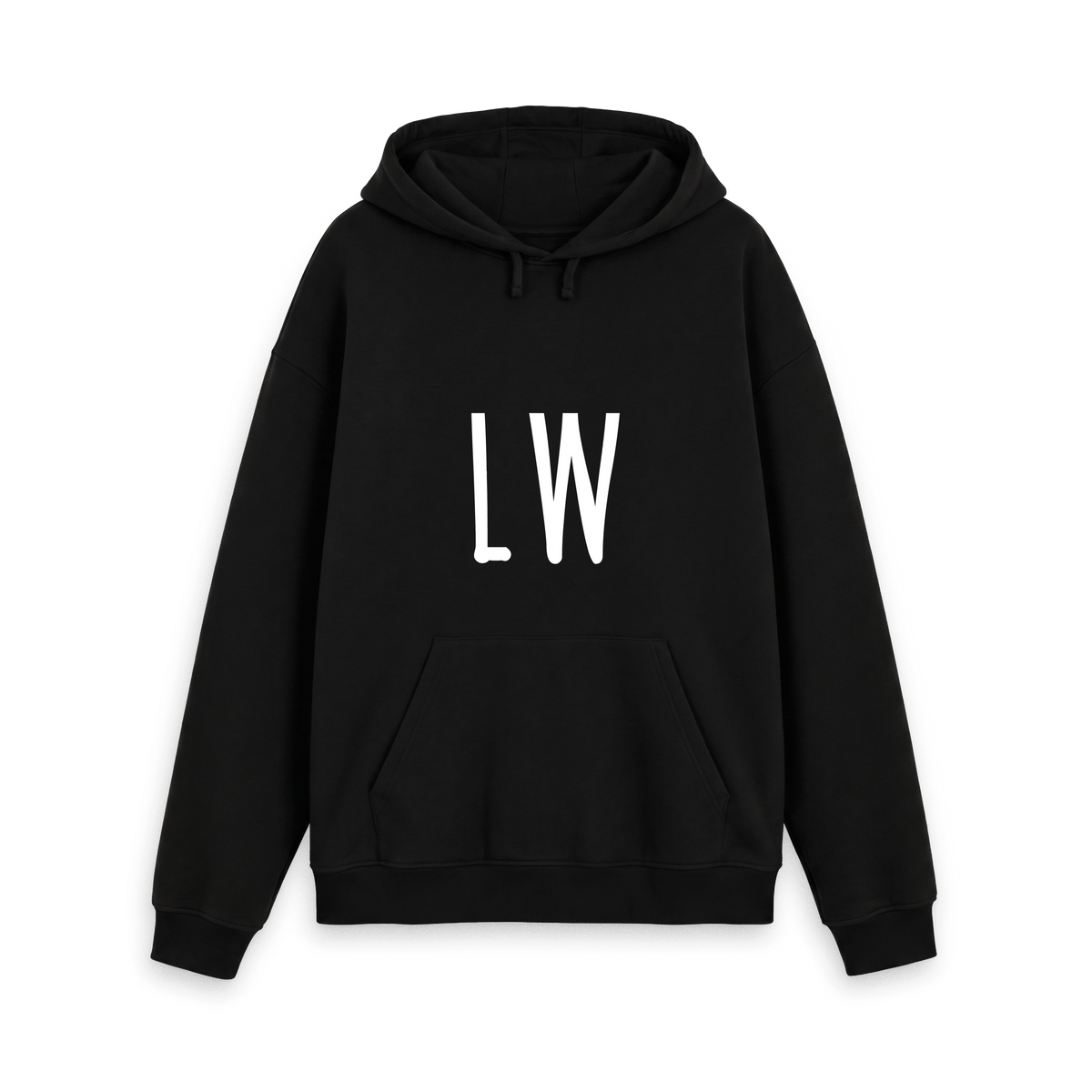 Black Printed Hoody Front
