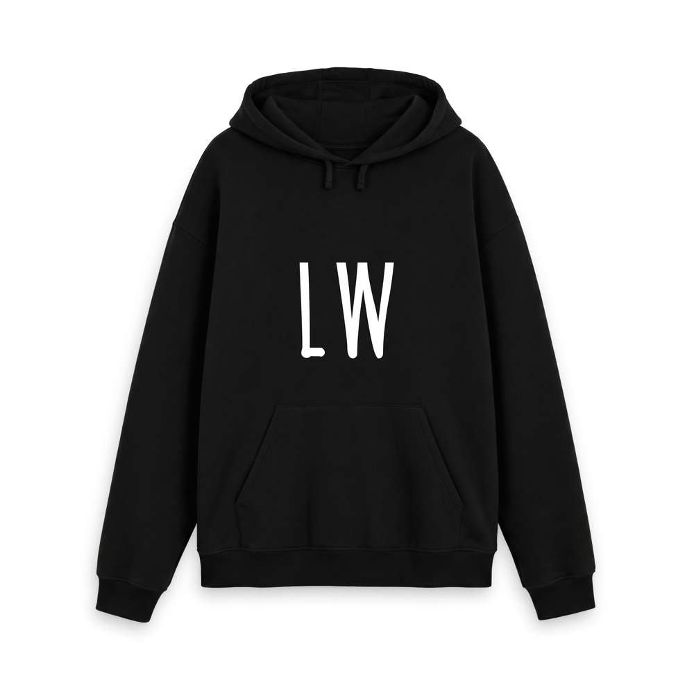 Black Printed Hoody Front