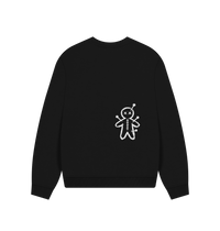 Black Printed Sweater Back