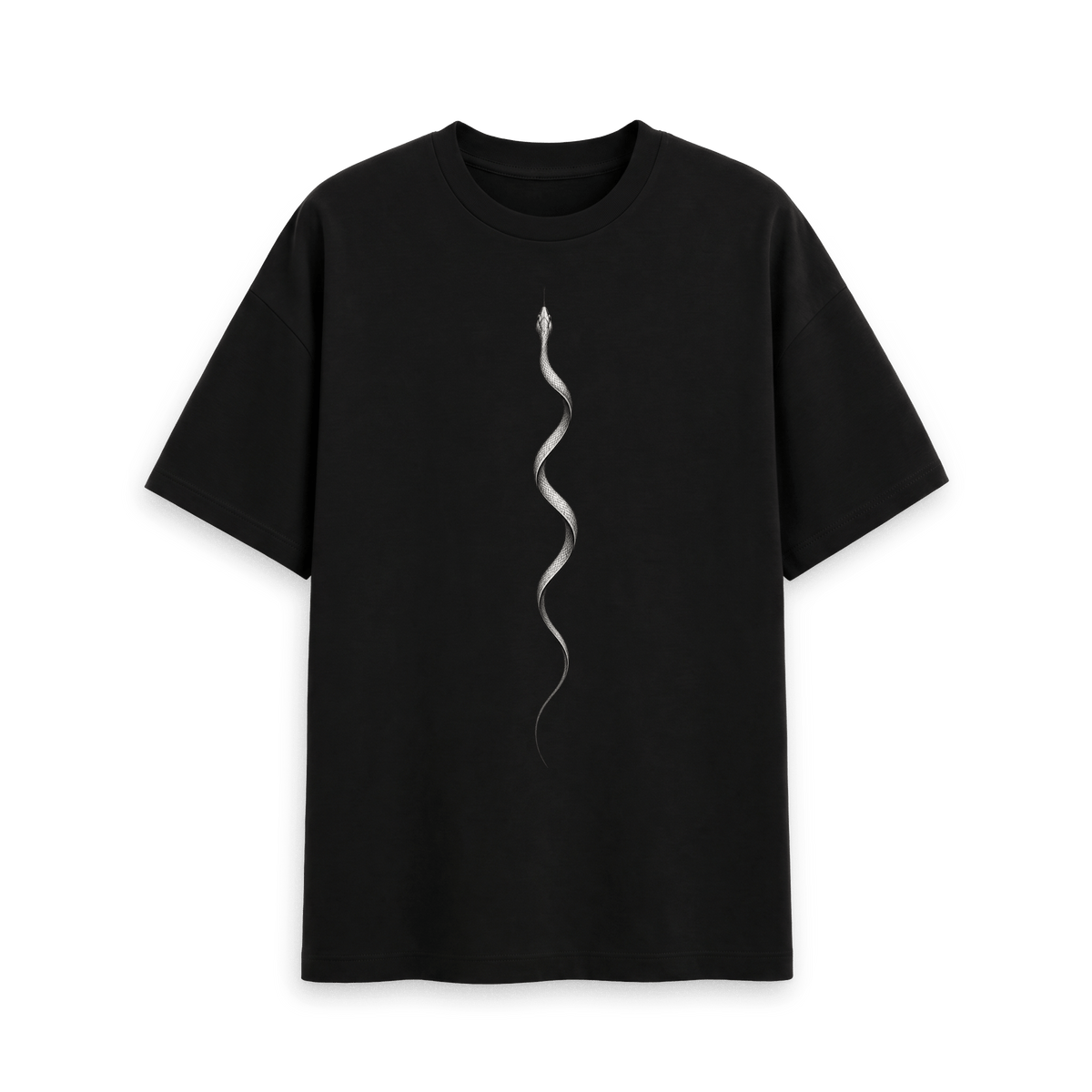 Black Printed T-shirt Front