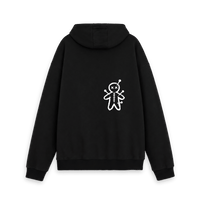 Black Printed Hoody Back