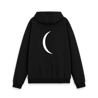 Black Printed Hoody Back