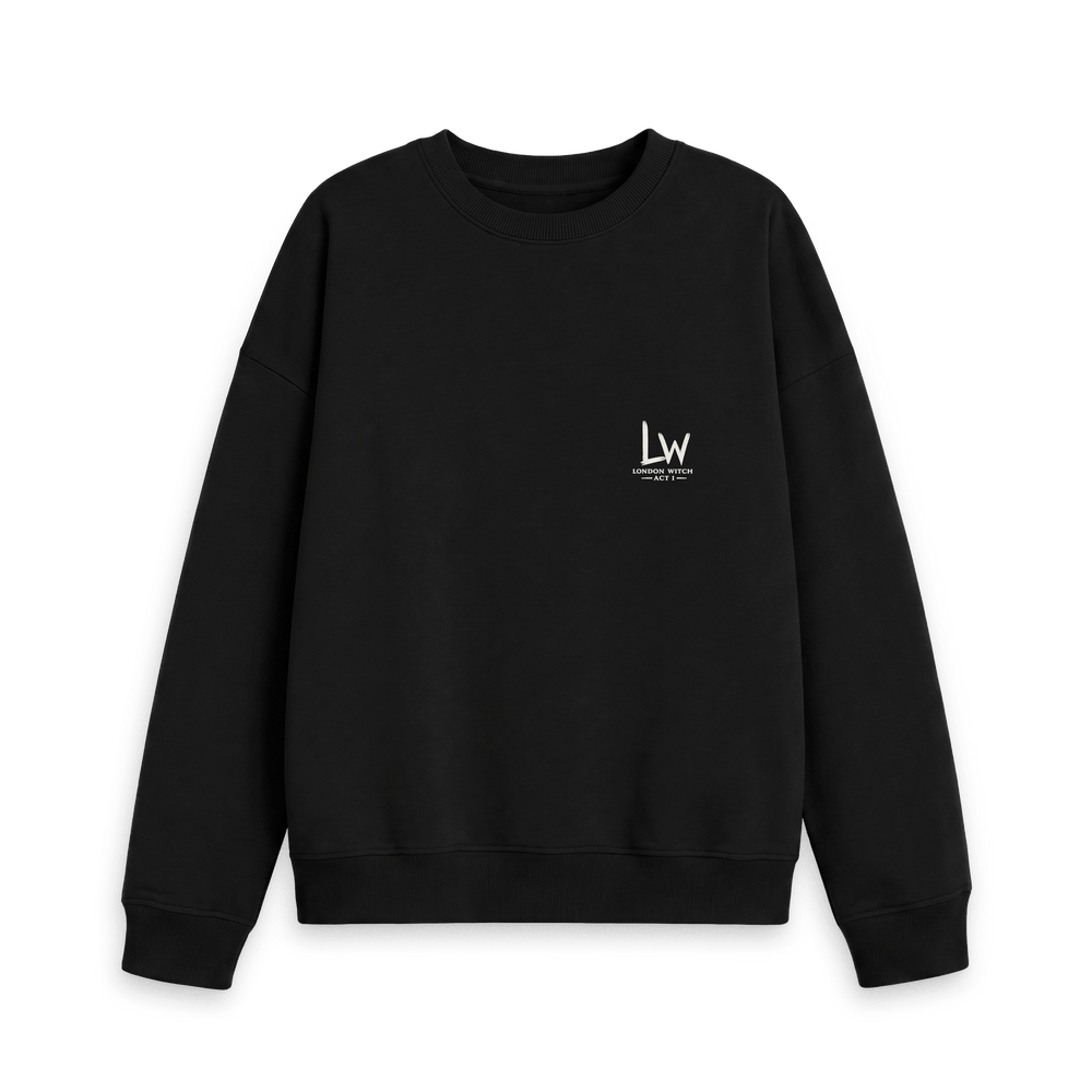 Black Printed Sweater Front
