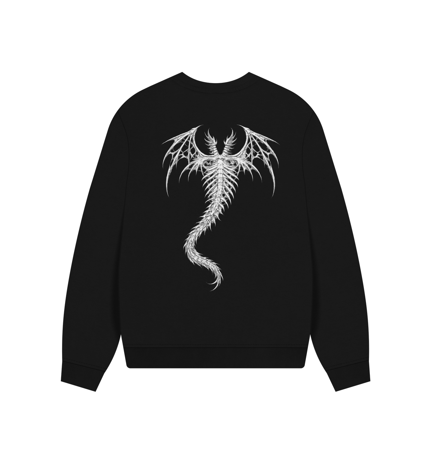 Black Printed Sweater Back