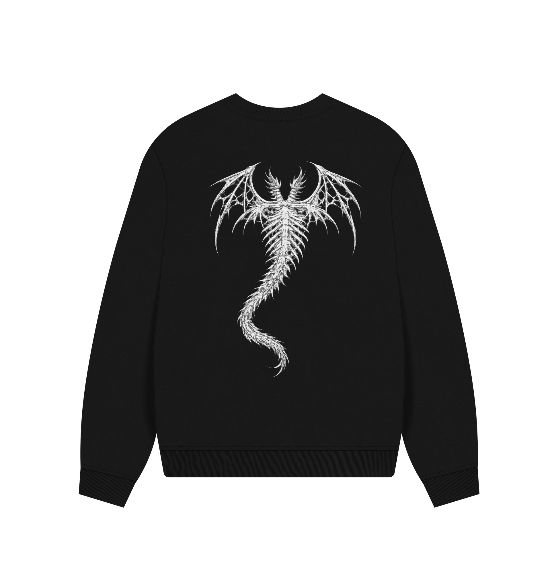 Black Printed Sweater Back
