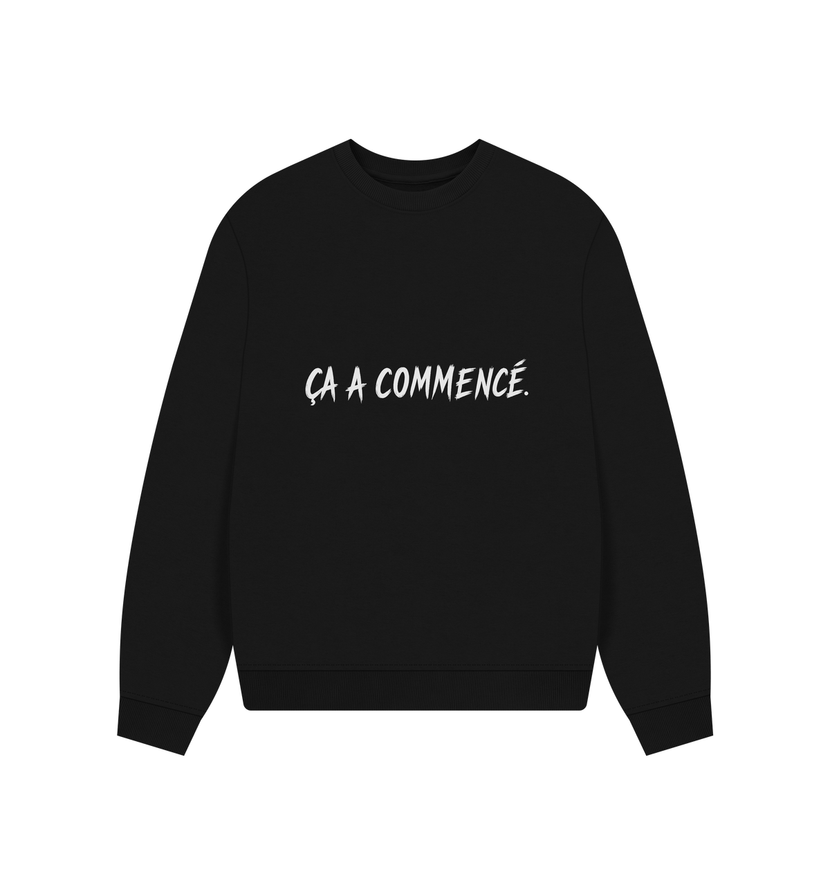 Black Printed Sweater Front