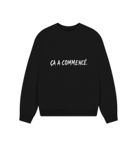 Black Printed Sweater Front