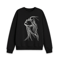 Black Printed Sweater Front