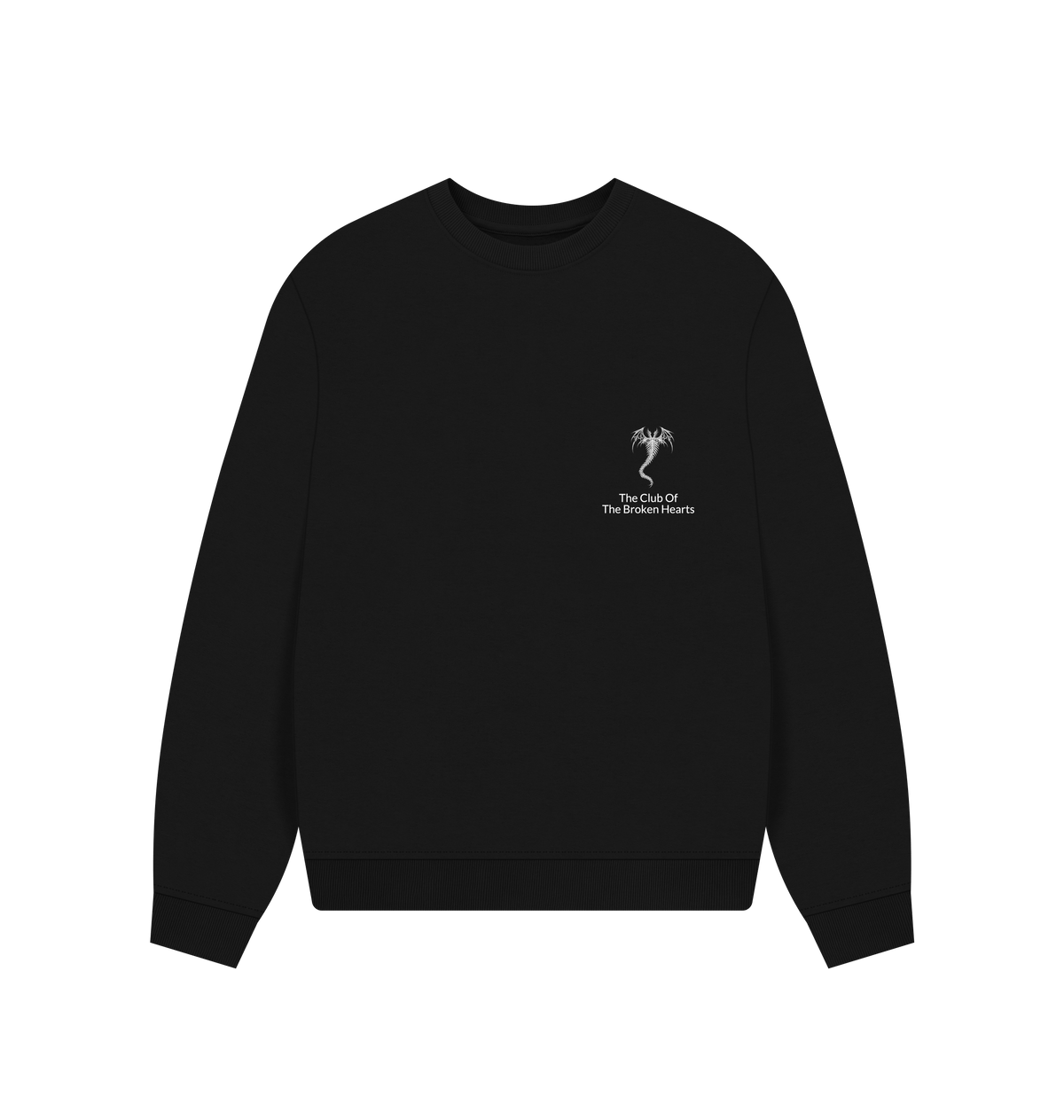 Black Printed Sweater Front