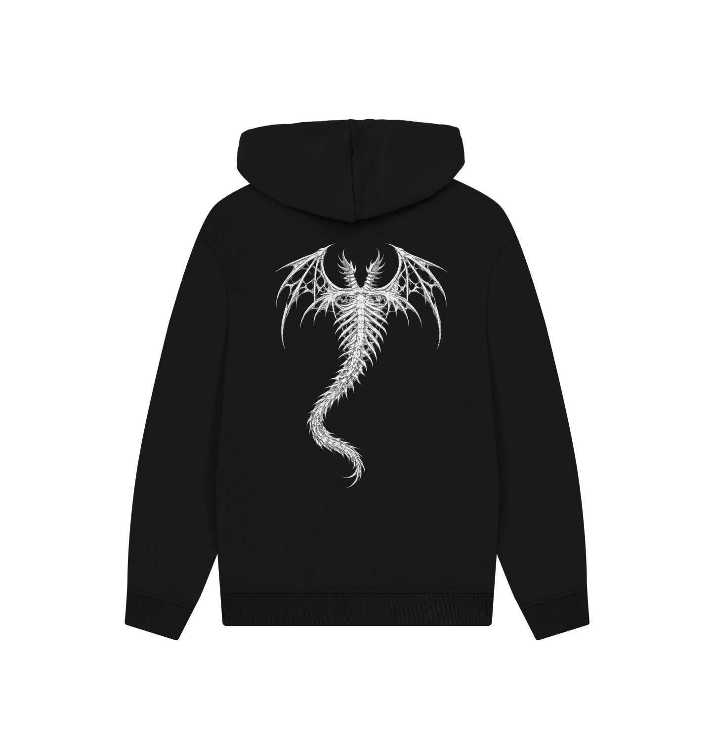 Black Printed Hoody Back