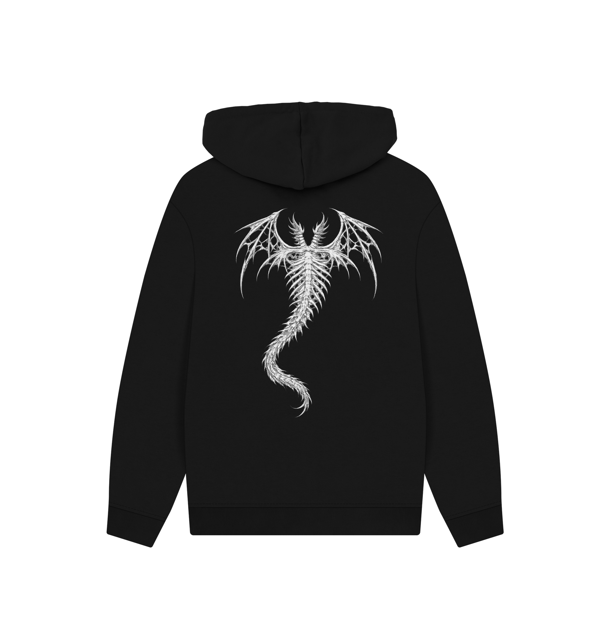 Black Printed Hoody Back